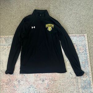 Under Armour Black half zip Long Sleeve with DePauw Emblem